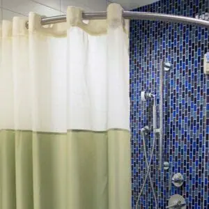 Wash EZ Shower Curtain with Integrated Hooks & Whisper Mesh