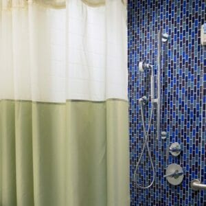 Wash EZ Shower Curtain with Integrated Hooks & Whisper Mesh