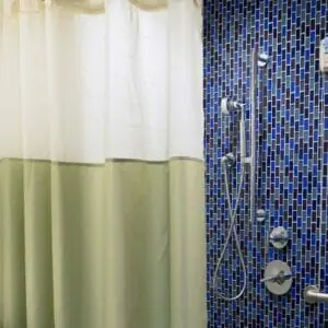 Wash EZ Shower Curtain with Integrated Hooks & Whisper Mesh